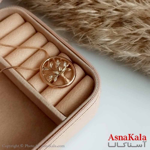 گردنبند ژوپینگ اصل دخترانه مدل درخت زندگی رنگ طلایی کد GNB16537W