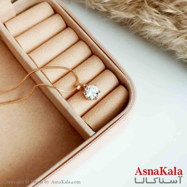 گردنبند ژوپینگ اصل دخترانه مدل تک نگین رنگ طلایی کد GNB16549W