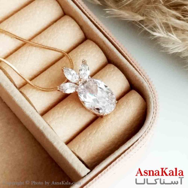 گردنبند ژوپینگ اصل زنانه مدل آناناس رنگ طلایی کد GNB16550W