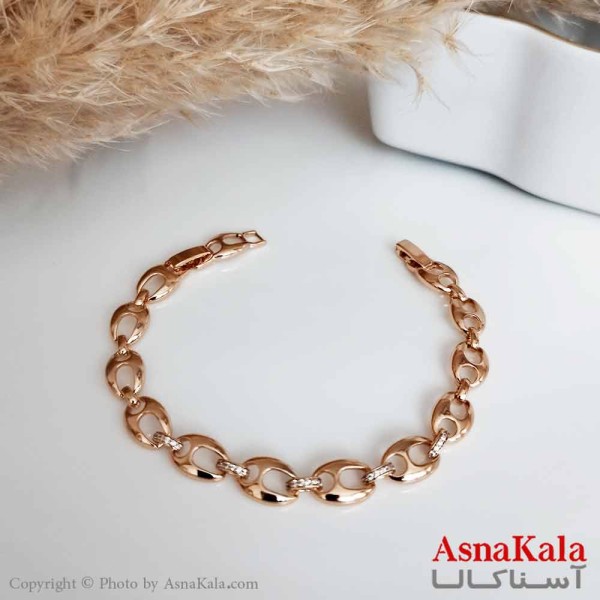 دستبند ژوپینگ اورجینال طلایی زنانه مدل زنجیر لنگری کد DSB18289W