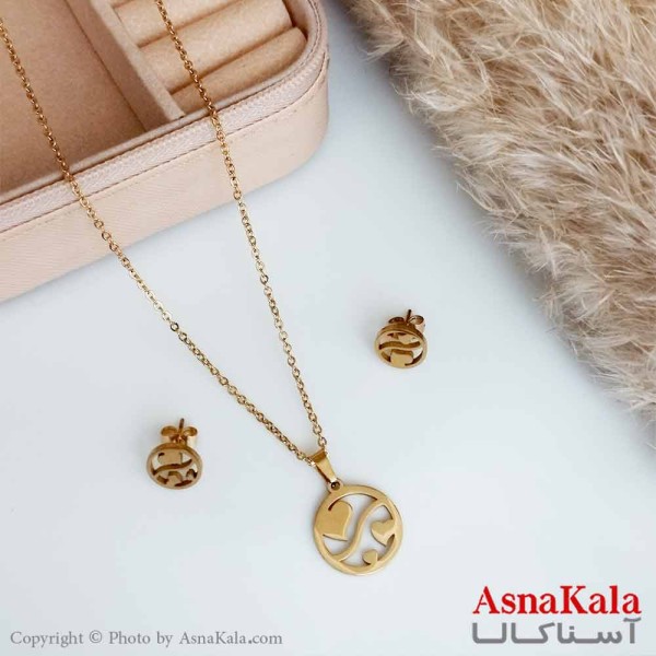 نیمست استیل دخترانه طرح قلب  خاص رنگ طلایی کد NIM14154W