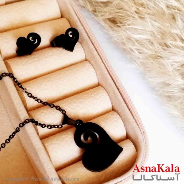 نیمست دخترانه طرح قلب مشکی کد NIM14331W