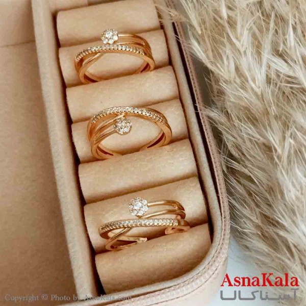 انگشتر زنانه مدل فانتزی نگین دار فری سایز کد ANG19243W