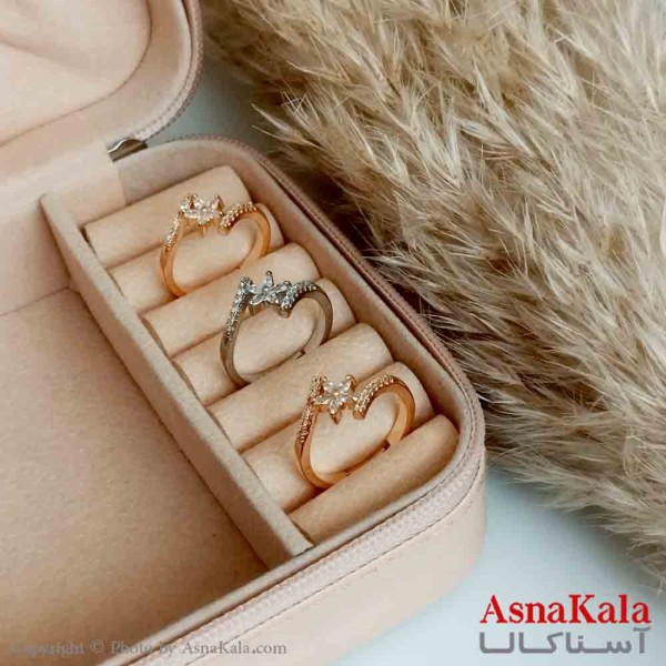 انگشتر زنانه مدل گل نگین دار فری سایز کد ANG19246W
