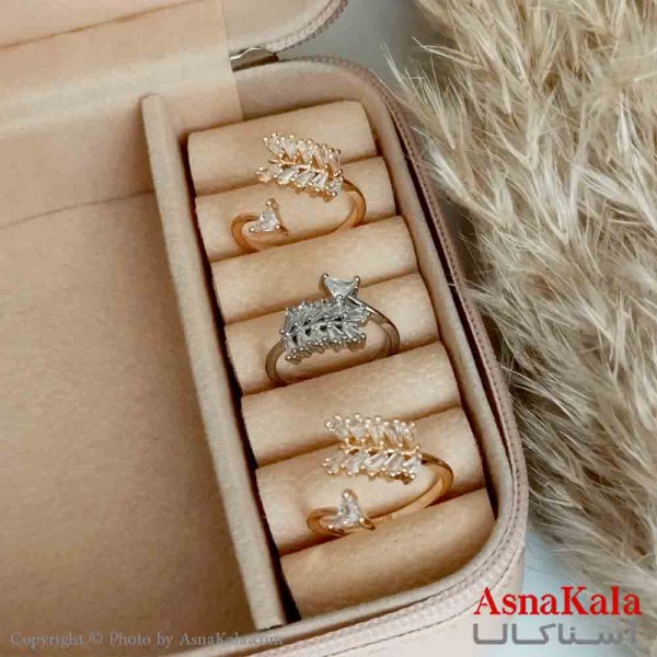 انگشتر زنانه مدل جواهر نگین دار فری سایز کد ANG19252W