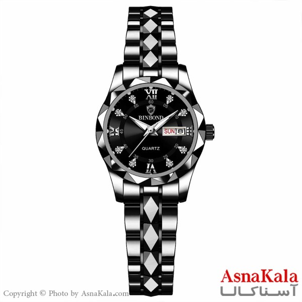 ساعت زنانه بین باند قاب الماسی، ضدآب ، دارای روزشمار کد WTCH1195W