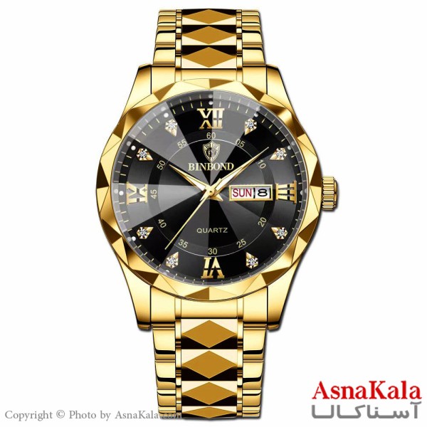 ساعت مردانه بین باند قاب الماسی، ضدآب ، دارای روزشمار کد WTCH11100W