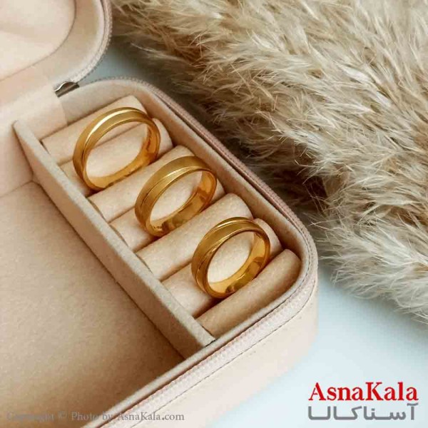 حلقه نامزدی دخترانه و پسرانه طلایی مخصوص زوجین کد ANG19260W
