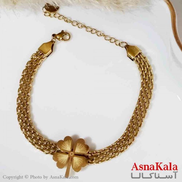 بدلیجات دستبند شبدر زنانه استیل کد DSB18352W