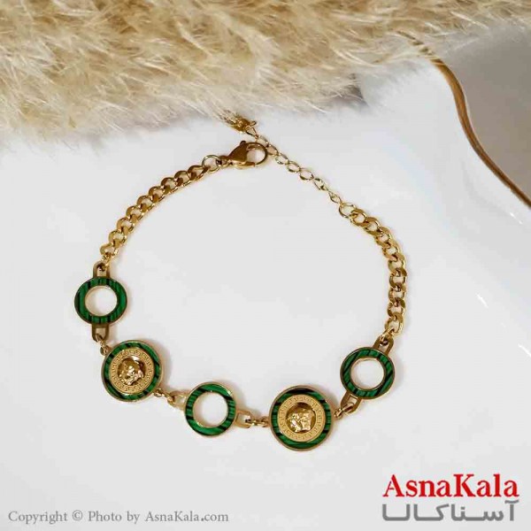 دستبند کارتیر زنانه مدل ورساچه نگین دار  کد DSB18353W