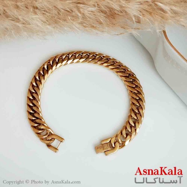 دستبند کارتیر اورجینال مردانه طلایی 12 میل 21 سانتی متر کد DSB18380W
