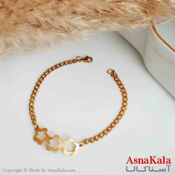 دستبند کارتیر زنانه مدل ونکلیف استیل طلایی کد DSB18397W