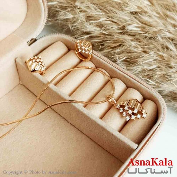 نیم ست ژوپینگ زنانه شامل آویز،گوشواره کد NIM14395W
