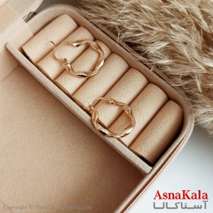 گوشواره حلقه ای ژوپینگ زنانه مدل حلقه ای طلایی کد GSH15399W
