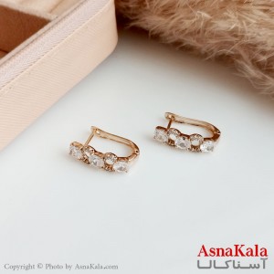 گوشواره ژوپینگ زنانه طلایی مدل نگیندار کد GSH15427W