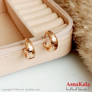 گوشواره حلقه ای ژوپینگ زنانه طلایی مدل گل کد GSH15432W