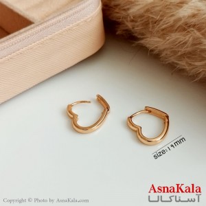 گوشواره حلقه ای ژوپینگ زنانه طلایی قلب کد GSH15445W