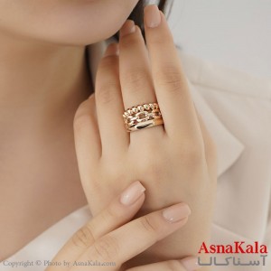 انگشتر زنانه ژوپینگ اصلی با آبکاری طلا مدل پورتوفینو کد ANG19324W