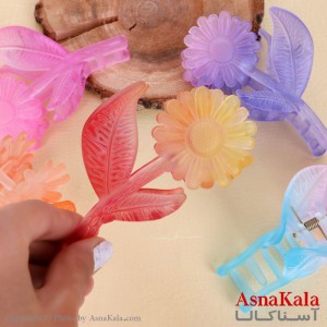 گیره مو زنانه مدل گل شیشه ای جنس خارجی کد HAIR13122W