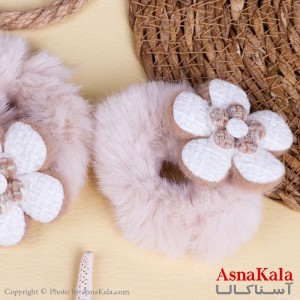 کش مو پولیشی زنانه مدل گل جنس خارجی کد HAIR13131W