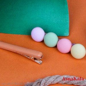 گیره مو زنانه مدل گوی رنگی 2عددی جنس خارجی کد HAIR13138W