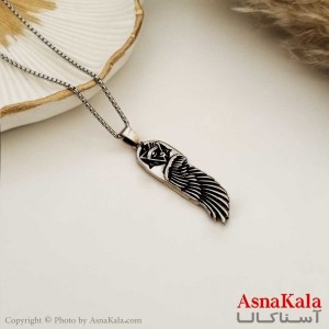 گردنبند مردانه بال استیل سیاه قلم کد GNB16642W