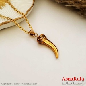 گردنبند مردانه مدل عاج استیل سیاه قلم کد GNB16644W