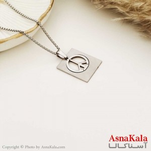 گردنبند مردانه دو تیکه رپ جدید استیل نقره ای کد GNB16654W