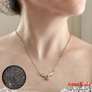 گردنبند تلسکوپی دوستت دارم به صد زبان دنیا طرح بال طلایی کد GNB16672W
