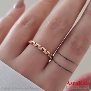 انگشتر زنانه ژوپینگ اصلی با آبکاری طلا مدل ورساچه کد ANG19415W