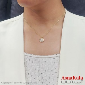 گردنبند ترند کره ای استیل طلایی کد GNB16712W