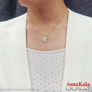گردنبند زنانه کره ای دورو الیزابت و سکه طلایی کد GNB16731W