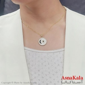 گردنبند زنانه استیل ترند چشم و ماه طلایی کد GNB16739W