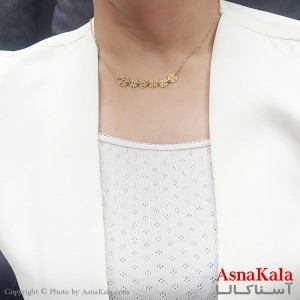 گردنبند زنانه استیل ترند گل مینیمال  طلایی کد GNB16742W