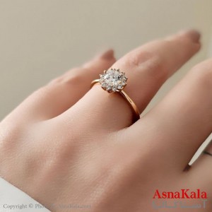 انگشتر زنانه ژوپینگ اصلی با آبکاری طلا مدل گل کد ANG19416W