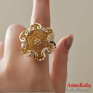 انگشتر زنانه طلاروس  مدل گل درشت کد ANG19420W