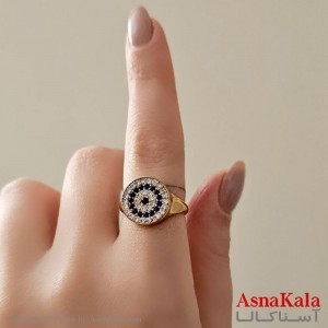 انگشتر زنانه طلاروس  مدل چشم نظر کد ANG19421W