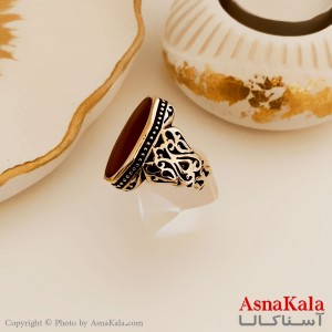 انگشتر طلاروس مردانه شیک طرح رزینی درشت کد ANG19452W