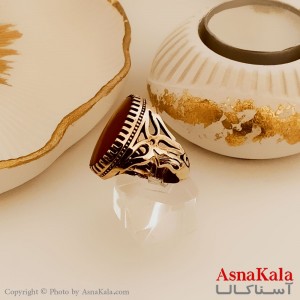 انگشتر طلاروس مردانه شیک طرح رزینی درشت کد ANG19453W