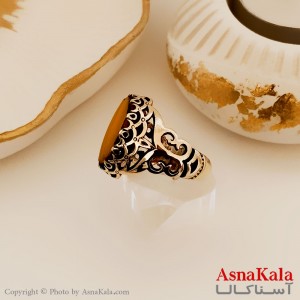 انگشتر طلاروس مردانه شیک طرح رزینی درشت کد ANG19455W