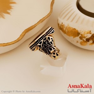 انگشتر طلاروس مردانه شیک طرح رزینی درشت کد ANG19456W
