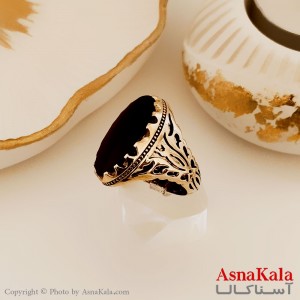 انگشتر طلاروس مردانه شیک طرح رزینی درشت کد ANG19457W