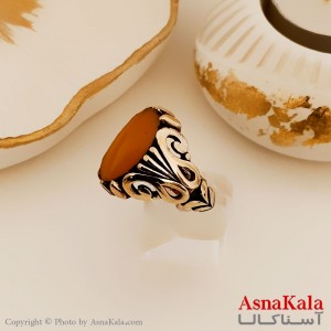 انگشتر طلاروس مردانه شیک طرح رزینی درشت کد ANG19459W