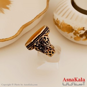 انگشتر طلاروس مردانه شیک رزینی درشت کد ANG19461W