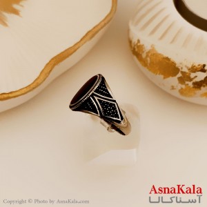 انگشتر نقره روس مردانه شیک رزینی درشت کد ANG19465W