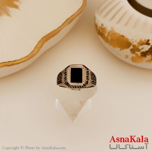 انگشتر نقره روس مردانه شیک رزینی ورساچه  کد ANG19467W