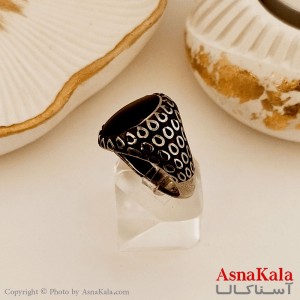 انگشتر نقره روس مردانه شیک رزینی کد ANG19469W