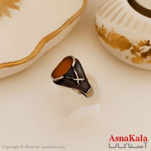 انگشتر نقره روس مردانه شیک رزینی کد ANG19470W