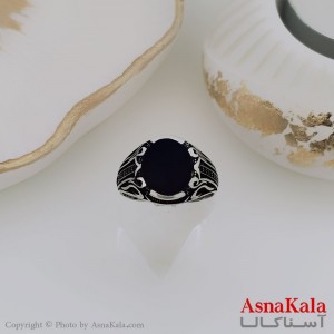 انگشتر نقره روس مردانه شیک رزینی  کد ANG19475W