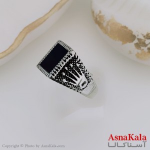 انگشتر نقره روس مردانه شیک رزینی طرح رولکس کد ANG19476W